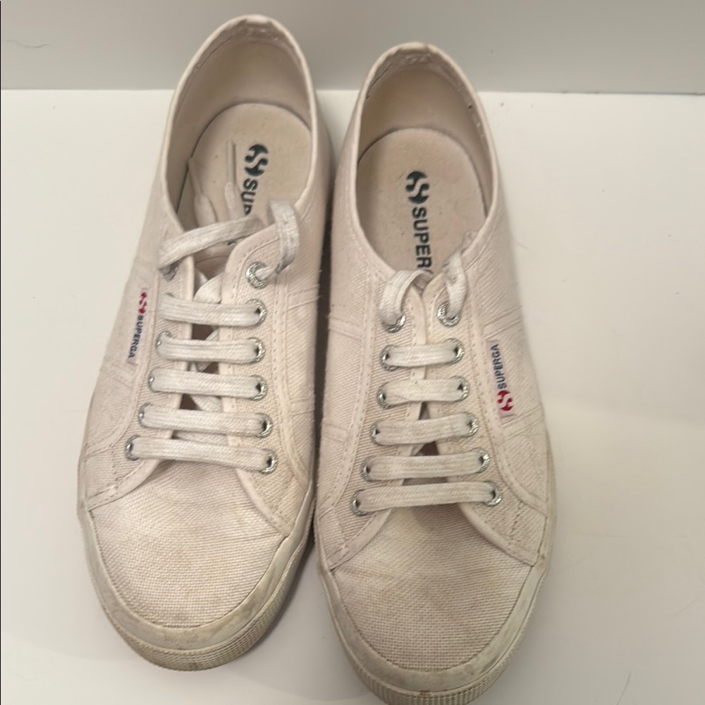 Superga Women's Off-White Canvas Sneakers